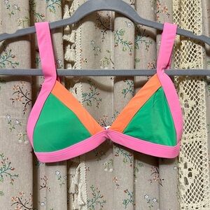 ONEONE Kameron Neon Colorblock Bikini Top XS